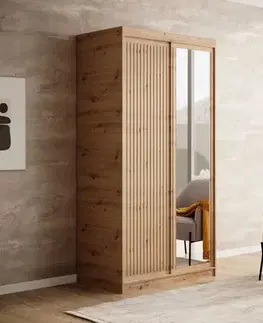 Šatníkové skrine ArtAdrk Šatníková skriňa  DELIA | dub artisan 100 cm