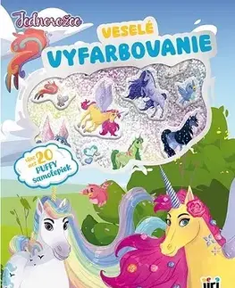 Nalepovačky, vystrihovačky, skladačky Veselé vyfarbovanie so super samolepkami - Jednorožce