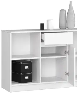 Komody a skrinky Moderná komoda B52-120, biela