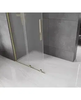 Sprchové dvere MEXEN/S - Velar Sprchová zástena posuvná Walk-in 120 x 200, dekor 8 mm, zlato 871-120-000-33-50