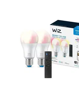 LED osvetlenie SADA 2x LED RGBW Stmievateľná žiarovka A60 E27/8,5W/230V 2200-6500K Wi-Fi+DO - WiZ 872016907497200