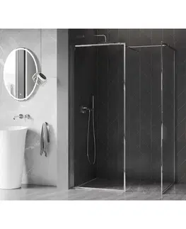 Sprchové dvere MEXEN/S - Kyoto-F Sprchová zástena WALK-IN s rámom 140 x 100, transparent 8 mm, chróm 800-140-202-04-00-100
