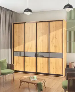 Šatníkové skrine MIRON šatníková skriňa 4D, dub apalačský