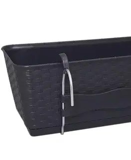 Kvetináče a truhlíky NABBI DRL400PW plastový balkónový kvetináč 38,6 cm hnedá