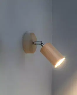 Lampy do obývačky Nástenná lampa Rinne prírodné drevo
