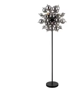 Lampy Globo 15633SS - Stojacia lampa UDO 6xE14/25W/230V čierna/dymová 15633SS