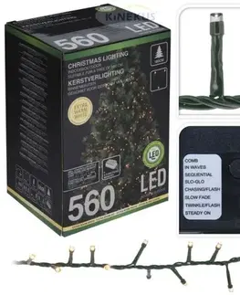 Vianočné osvetlenie Kinekus Svetlo vianočné 560 LED extra teplé, biele, dĺžka 11m, micro cluster, 180cm stromček