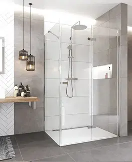 Sprchovacie kúty Mereo Sprchovací kút, Novea, obdĺžnik, zalamovací, 120x80 cm, chróm ALU, sklo Číre, dv. pravé a pevný diel CK11843ZP