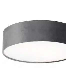 Stropné osvetlenie Moderné stropné svietidlo sivé 40 cm so zlatým vnútrom - Drum
