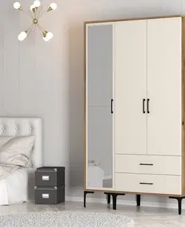 Šatňové skrine Šatníková skriňa Kumsal RT - Walnut, Cream