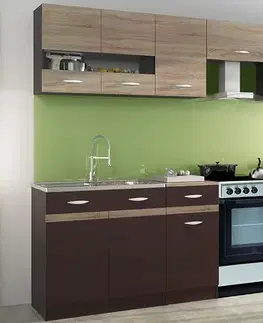 Kuchynské linky RENAR Livia 240 kuchyňa sonoma tmavá / sonoma svetlá