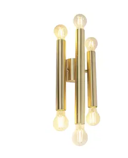 Nástenné osvetlenie Vintage nástenná lampa zlatá 6-svetlo - Tubi