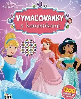 Nalepovačky, vystrihovačky, skladačky Vymaľovanky s kamienkami: Disney Princezné