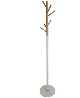 Vešiaky do predsiene Vešiak kovový 9464 Wooden biela/prírodná