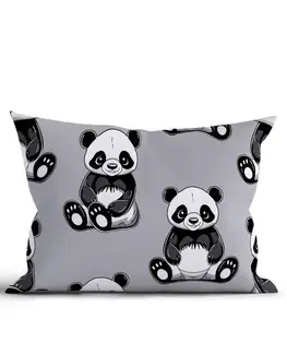 Dekoračné obliečky MKLozkoviny.sk Bavlnená obliečka na vankúš Renforcé 40 × 60 cm - Panda-  -