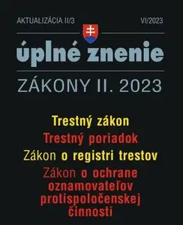 Právo - ostatné Aktualizácia II/3 - Trestný zákon a Trestný poriadok