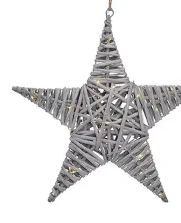 Vianočné dekorácie Solight LED ratanová hviezda, 40x LED, 2x AA, 40 cm