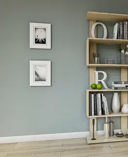 Regály Moderný regál REGII 2, dub mliečny
