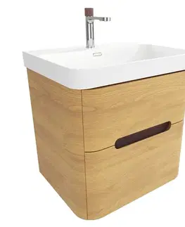 Kúpeľňový nábytok Kúpeľňová skrinka s umývadlom SAT Fusion 57,5x53x45 cm dub medový mat SATFUSION260DMUBA SATFUSION260DMUBA