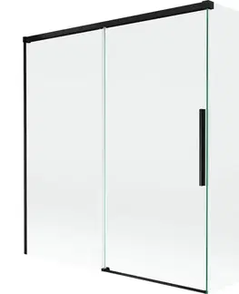 Sprchové dvere MEXEN/S - Rox vaňová zástena 2-krídlová posuvná 150 + 70 x 150, transparent, čierna 8C9-150-070-70-00