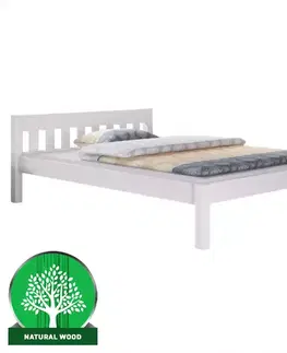Drevené postele Posteľ Pino 160x200 borovica morená biela