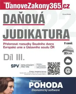 Dane, účtovníctvo Daňová judikatura (III.) - Kolektív autorov