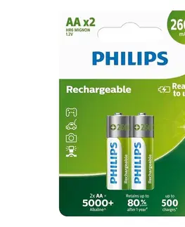 Predlžovacie káble Philips R6B2A260/10 - 2 ks nabíjateľné AA batérie MULTILIFE NiMH 1,2V 2600 mAh Phil-R6B2A260/10