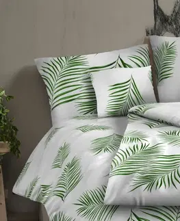 Obliečky Kvalitex Bavlnené obliečky Tropical biela, 240 x 220 cm, 2x 70 x 90 cm, 240 x 220 cm, 2 ks 70 x 90 cm