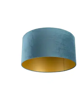 Tienidlo na lampu Zamatové tienidlo modré 50/50/25 so zlatým interiérom