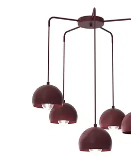 Svietidlá  Luster na lanku SOOL 5xE27/15W/230V bordový 1953