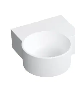 Umývadlá OMNIRES - OVO M+ umývadlo na dosku/závesné - pravé, 33 x 34 cm, biele mat; OVO335UWPBM