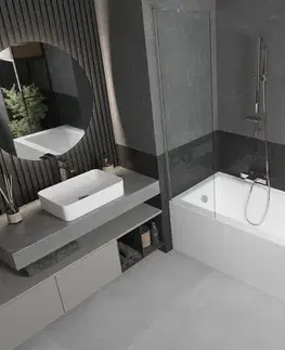 Sprchové dvere MEXEN/S - Next L vaňová zástena FIX 50 x 150, transparent, nikl kartáčovaný 895-050-000-03-00-97