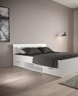 Postele Multifunkčná posteľ 160x200 MICHIGAN perleťovo biela