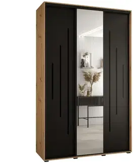 Šatníkové skrine Skriňa 45 Canaris 13 180 artisan/čierna/čierna