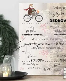 Tabuľky s venovaním (darčeky) Darček pre dedka - Tabuľka s vyznaním lásky pre babičku a dedka