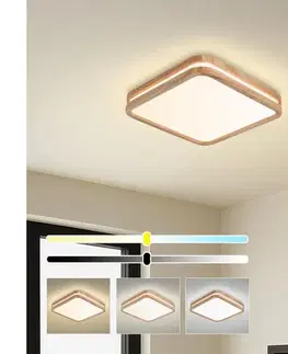 Svietidlá BRILAGI - LED stmievateľné svietidlo MOLINA SQUARE LED/48W/230V dub 40x40 cm + diaľkové ovládanie BRI890
