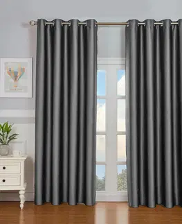 Závesy 4Home Zatemňovací záves Cairo tmavosivá, 150 x 250 cm