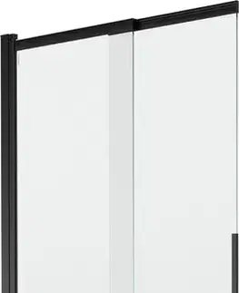 Sprchové dvere MEXEN - Fox 2-krídla posuvná vaňová zástena 100 x 150, transparent, čierna 891-100-002-70-00