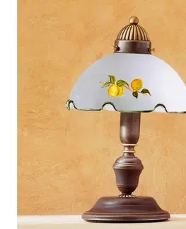Lampy Kolarz 731.73.116 - Stolná lampa NONNA 1xE27/75W/230V s motívom citrónov 731.73.116