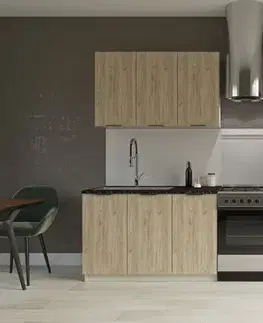 Kuchynské linky SILVER jednoduchá kuchynská linka 200 cm, kašmír, dub kraft sivý