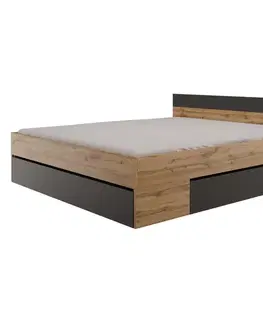 Postele Multifunkčná posteľ 180x200 COMBI dub Artisan/čierna