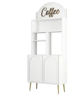 Kuchynské linky Coffee Bar Cabinet Lyon 80 - White, Gold
