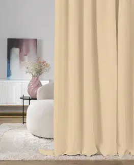 Závesy hotové Zatemňovací záves na riasiacu pásku svetlo béžová 140 x 280 cm 1 ks.