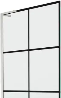 Sprchové dvere MEXEN/S - Next L vaňová zástena FIX 80 x 150, čierna vzor, nikel kartáčovaná 895-080-000-03-77-97