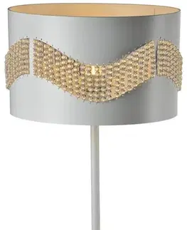 Stolové lampy Biela stolová lampa s korálkami Antonio