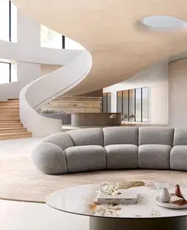 Veľké pohovky DELIFE Veľká pohovka Lunna 360x175 cm štruktúrovaná látka mäkká sivá 2 vankúše