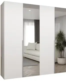 Šatníkové skrine Skriňa Alicante II 250 biela/strieborný