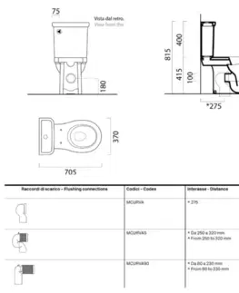 Záchody GSI - CLASSIC WC kombi, spodný/zadný odpad, biela ExtraGlaze 871711