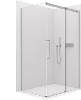 Sprchovacie kúty CERANO - Sprchovací kút Lantono L/P - 8 mm - Soft-Close - chróm, transparentné sklo - 130x100x195 - posuvný CER-432193