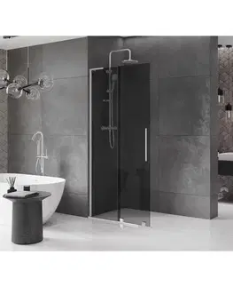 Sprchové dvere MEXEN/S - Velar L Sprchová zástena posuvná Walk-in 90 x 200, grafit 8 mm, chróm 871-090-003-43-01
